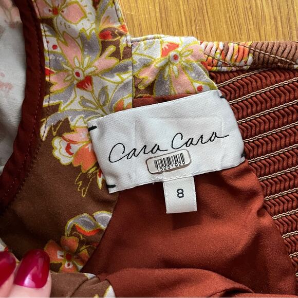 Cara Cara Red and Tan Ruffled Tiered Maxi Dress - Picture 12 of 13